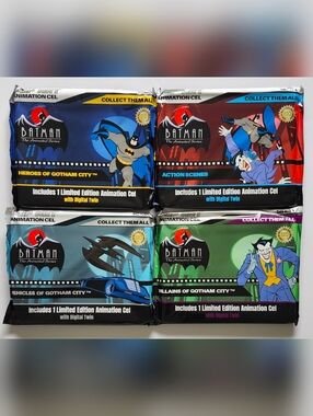 Batman Animated Series Action Scenes Animation Cel Limited Sealed 4pc Bundle